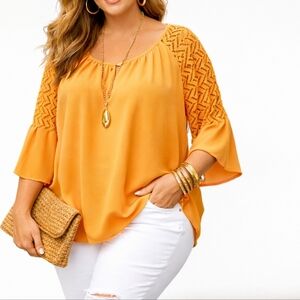 Cato Fashions Women's Blouse Orange 14/16W. C1